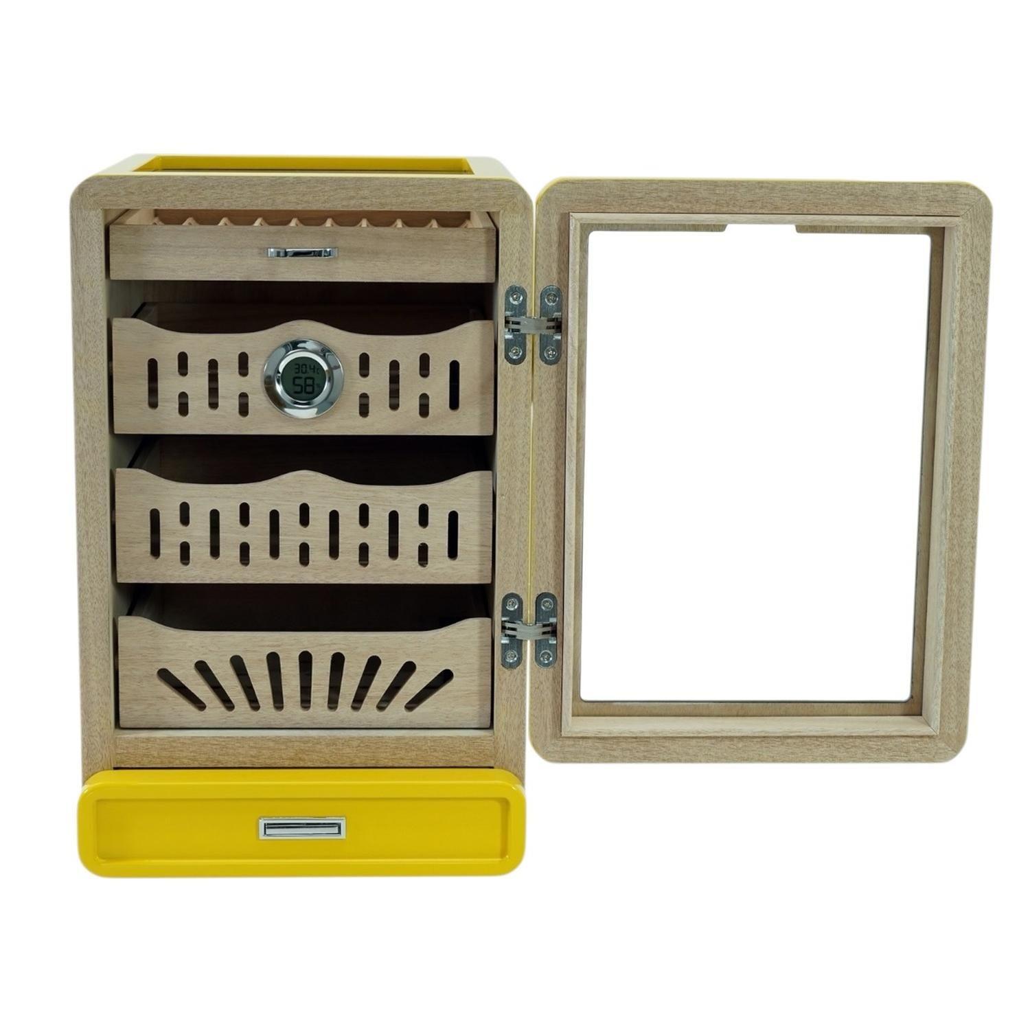 Gabinete Humidor Puros Amarillo Brillo Bandejas-8