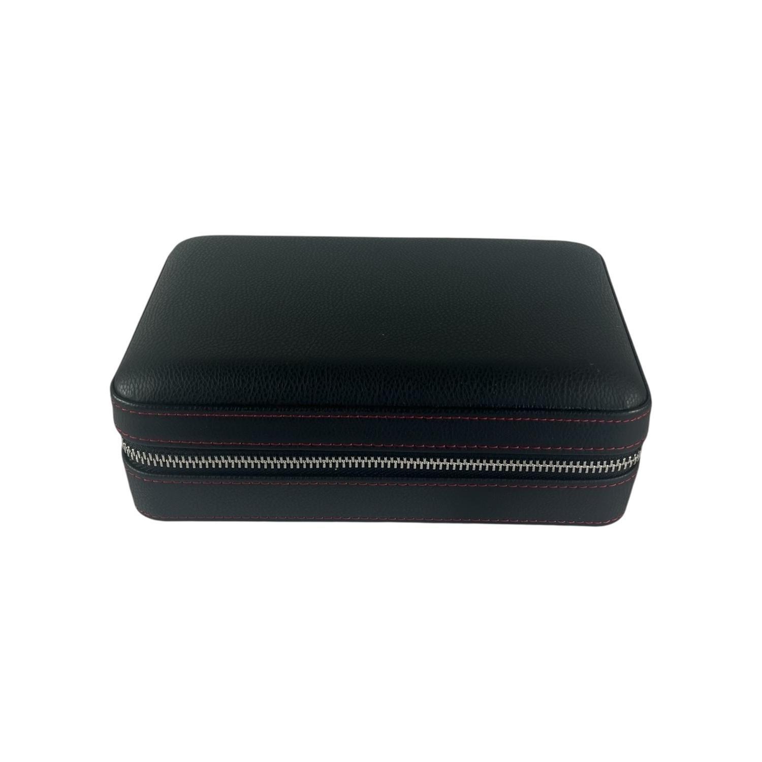 Estuche Humidor de Puros para Viaje Cuero PU Negro-2