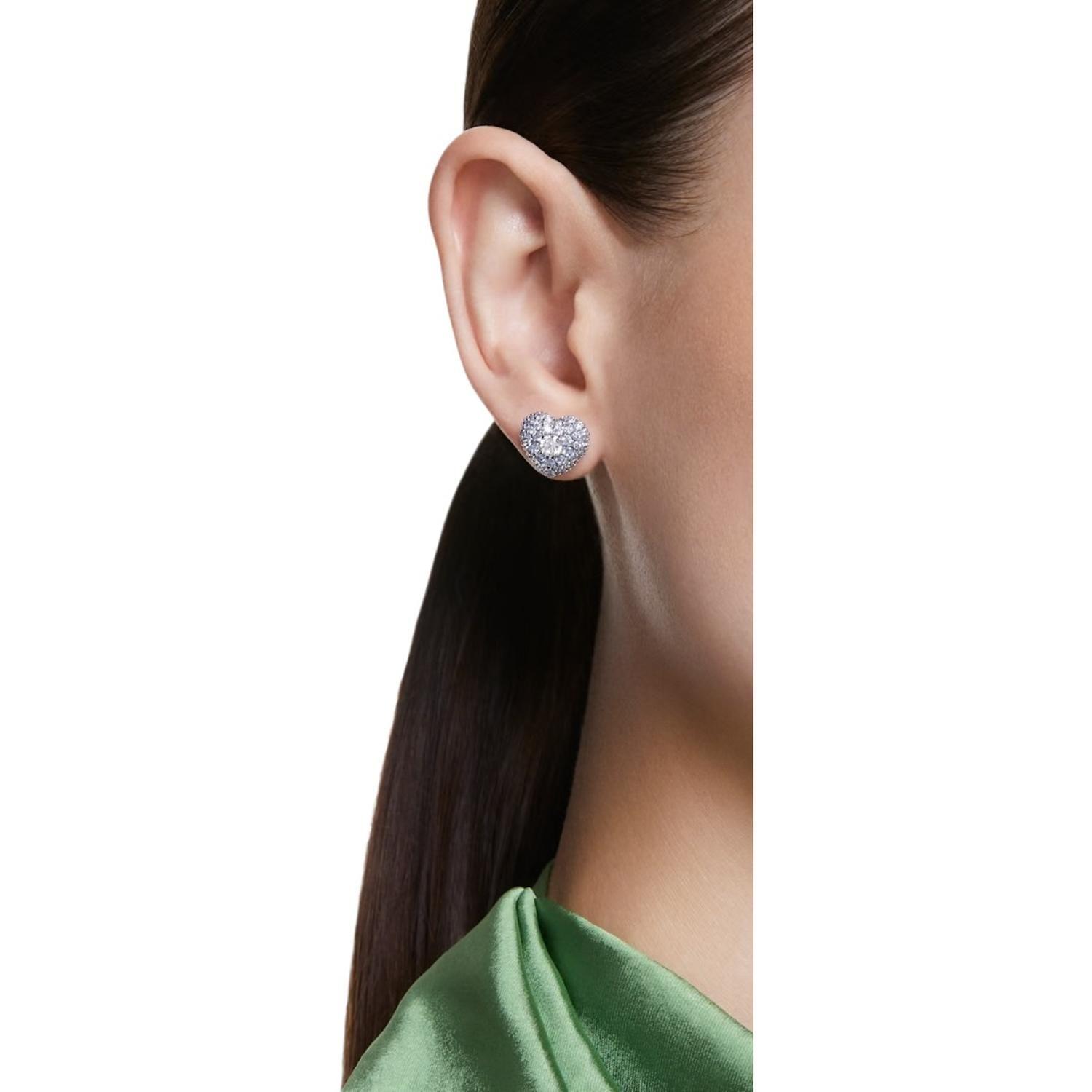 Aros Swarovski Mujer Hyperbola Stud Earrings Heart 5683576-2