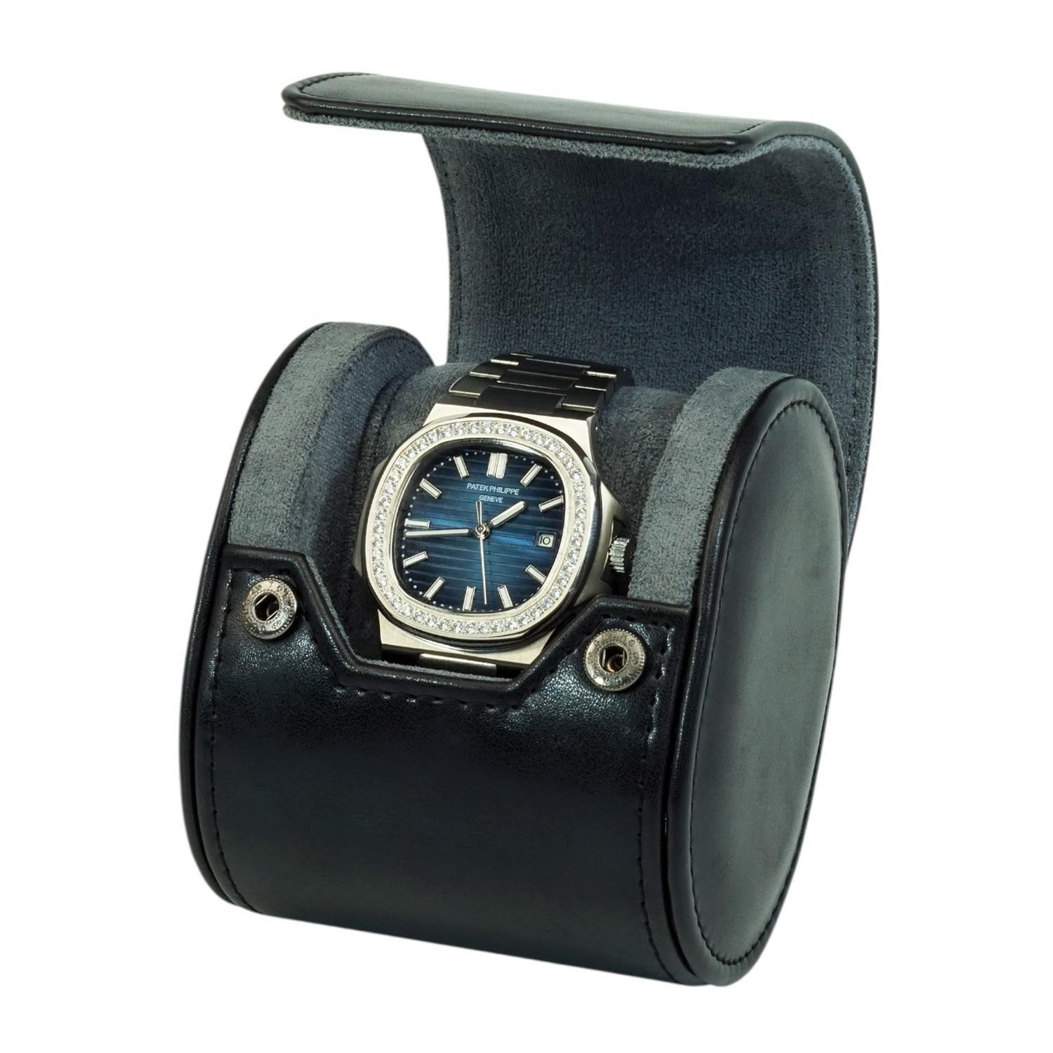 Estuche Reloj Cuero Individual Negro-4