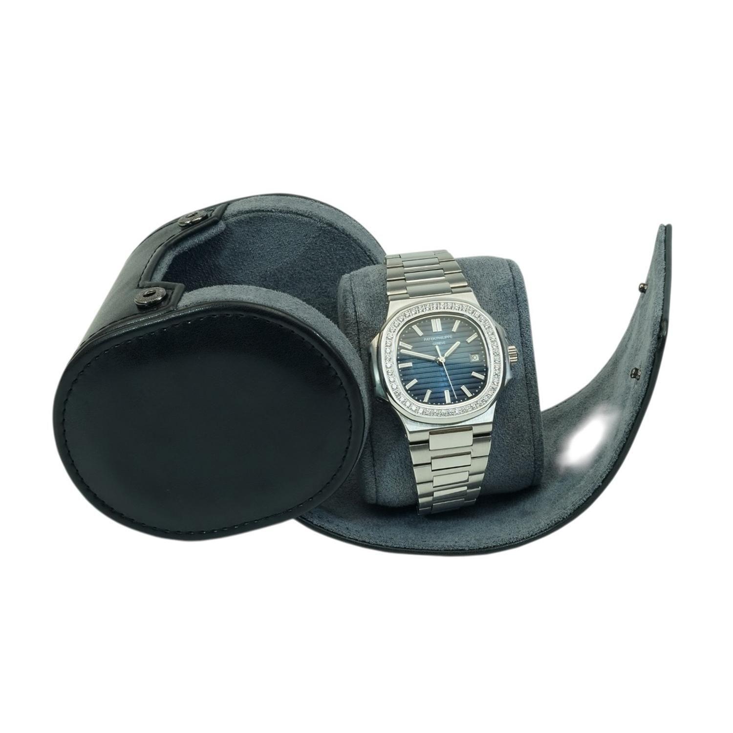 Estuche Reloj Cuero Individual Negro-5