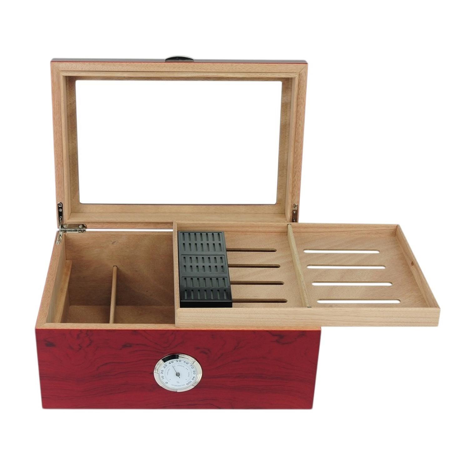 Humidor 100 Puros Bubinga MDF con Bandeja-3