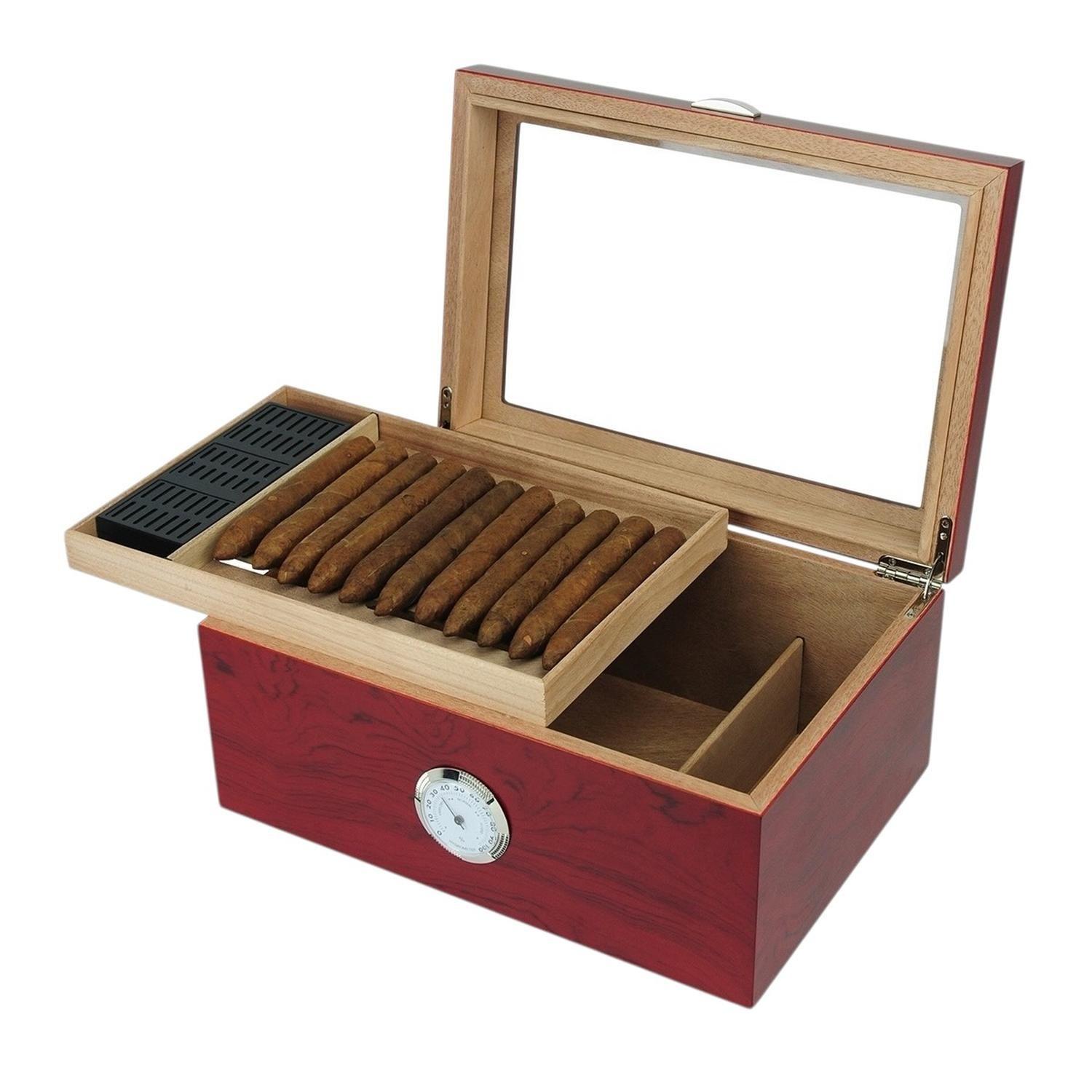 Humidor 100 Puros Bubinga MDF con Bandeja-8