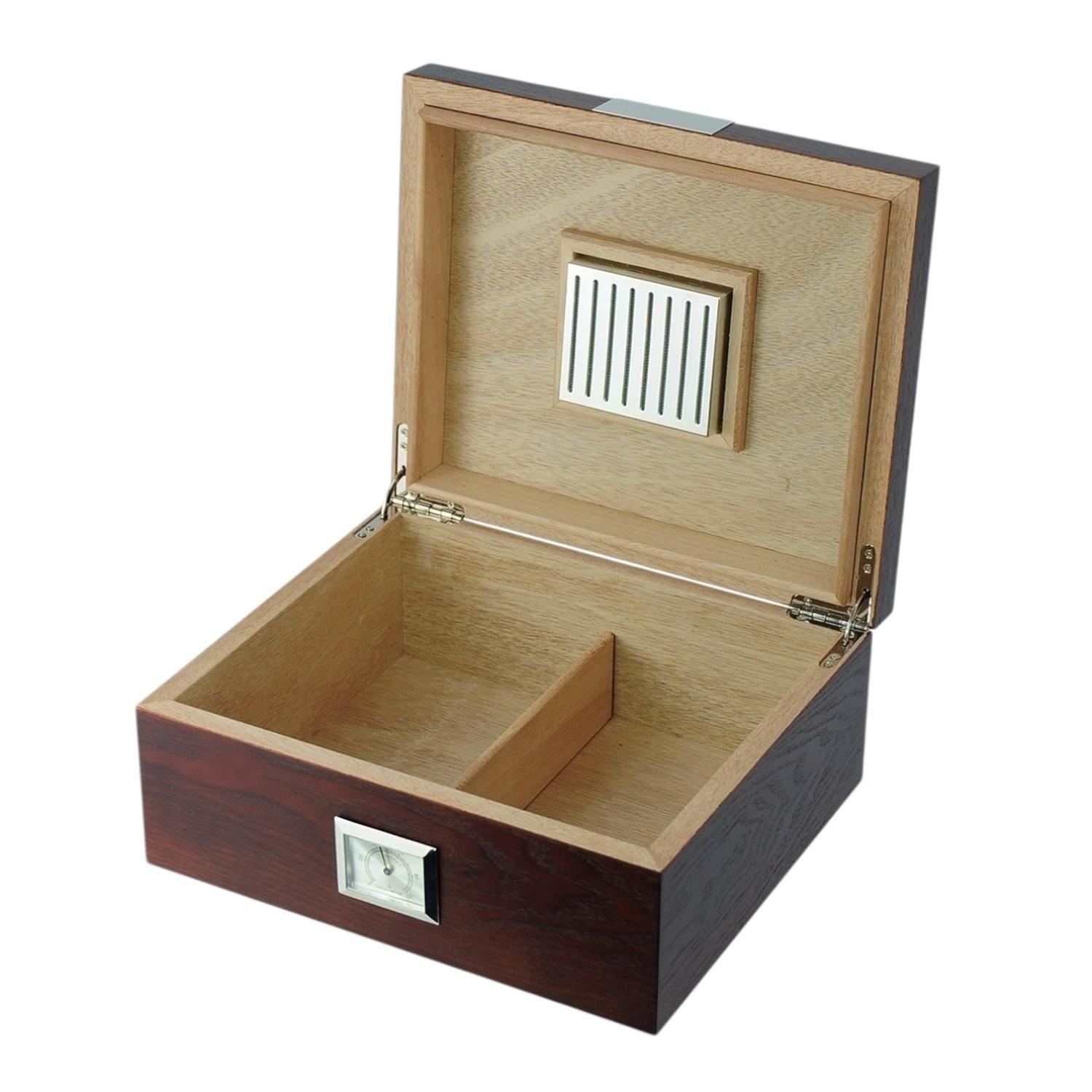 Humidor 25 Puros Antique MDF Caoba Plateado-2
