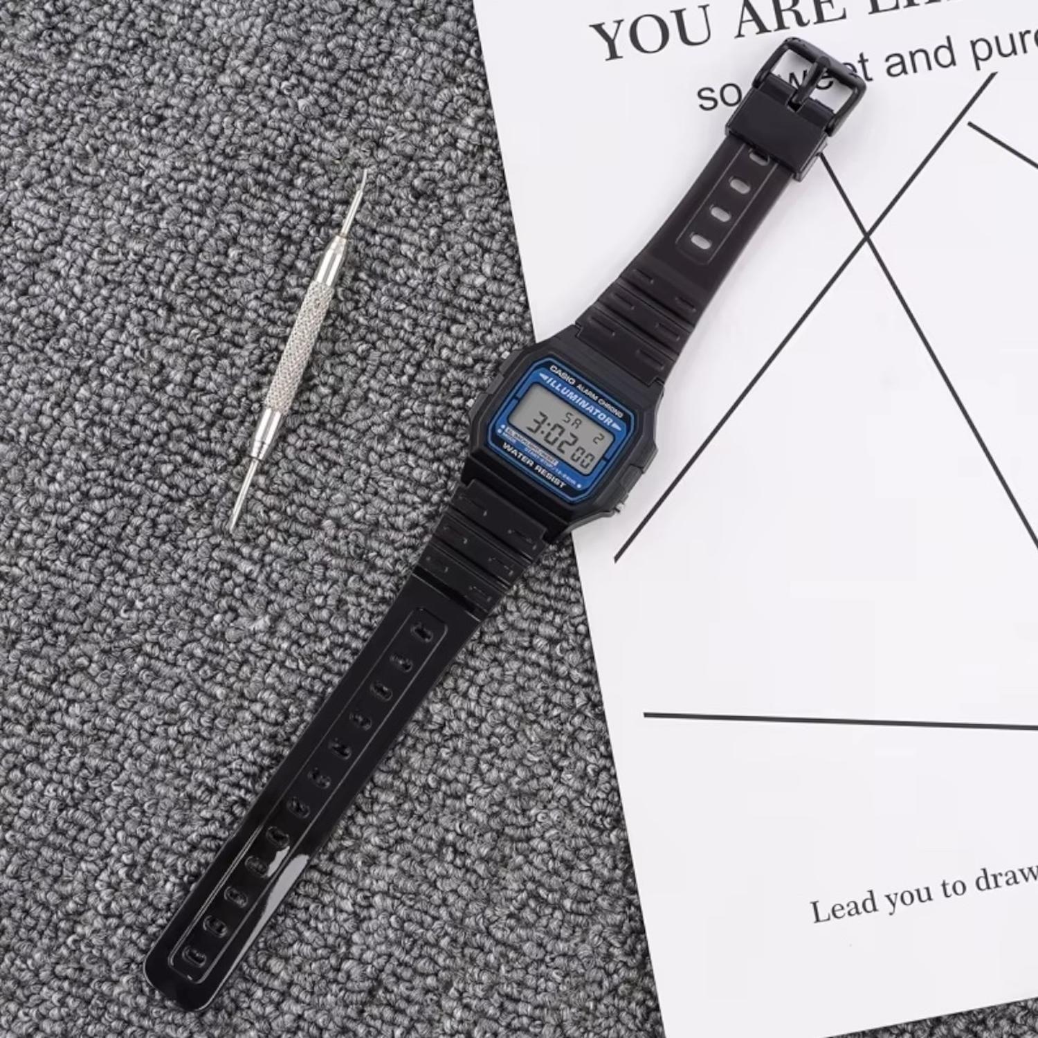 Correa Reloj Caucho R24 Para Casio F-84 / F91W / F-94/ F-105-2