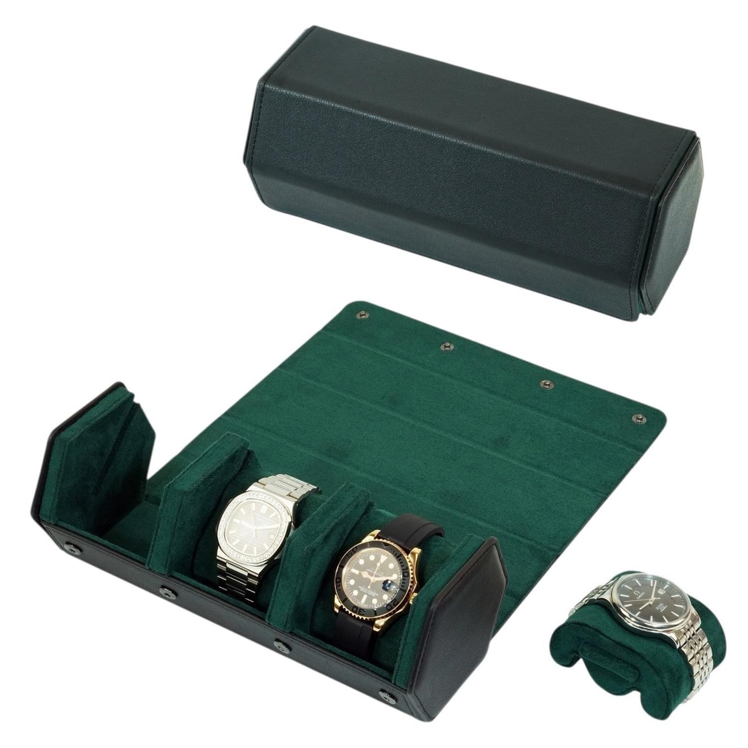 Caja Para Relojes 3 Espacios Hexagonal Negro-2
