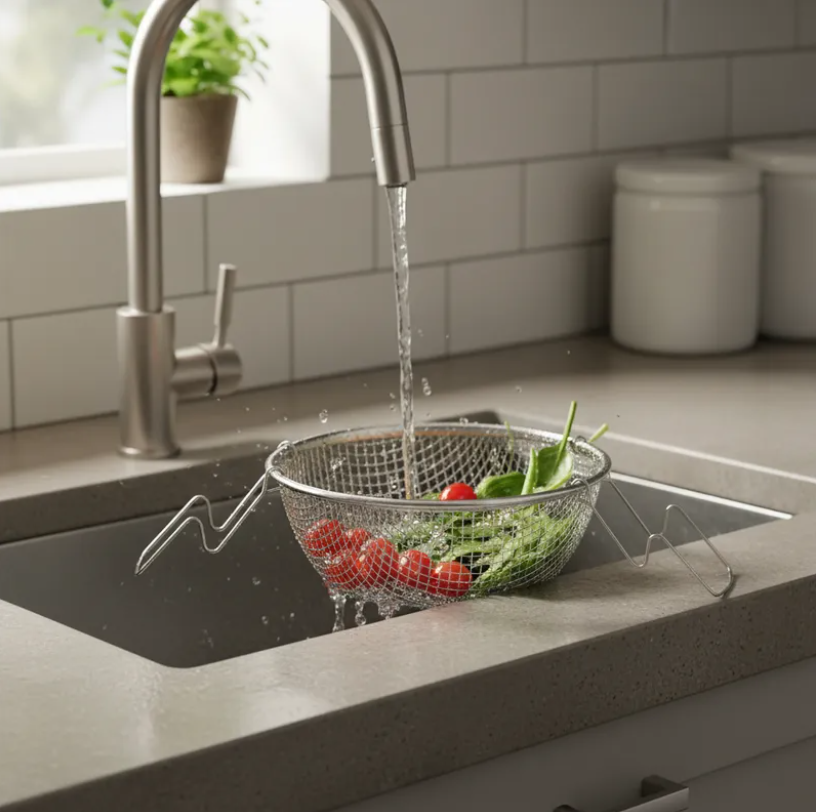 Canasto Freidor Acero Inoxidable Malla Redonda 20cm-2