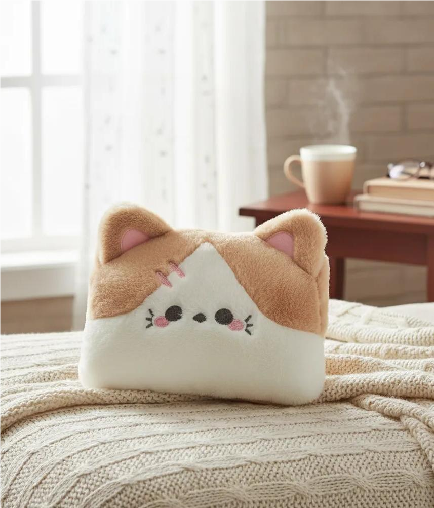 GUATERO ELECTRICO RECARGABLE FELPA DISE O GATO-2