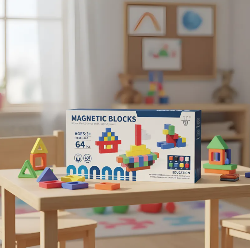 Bloques Magneticos De Construccion 64 Piezas Juego Didactico-2