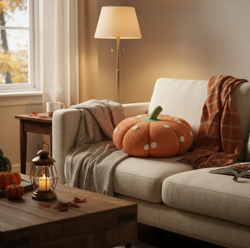 Cojin Decorativo Calabaza Con Lunares 40cm-2