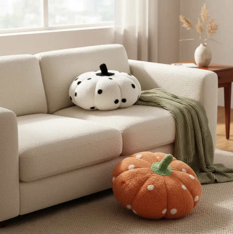 Cojin Decorativo Calabaza Con Lunares 40cm-3