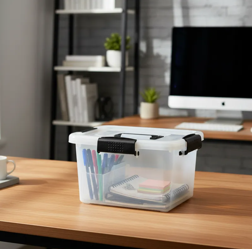 Caja Organizadora Plastica Con Tapa Y Asas 10L-2