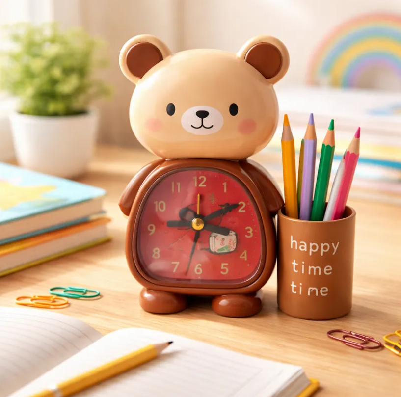 Reloj Despertador Infantil Diseno Oso Con Portal pices-5