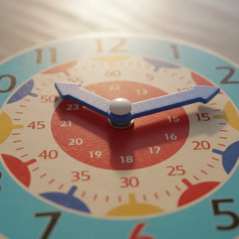 Set x6 Reloj did ctico de madera para aprender la hora 14cm-3