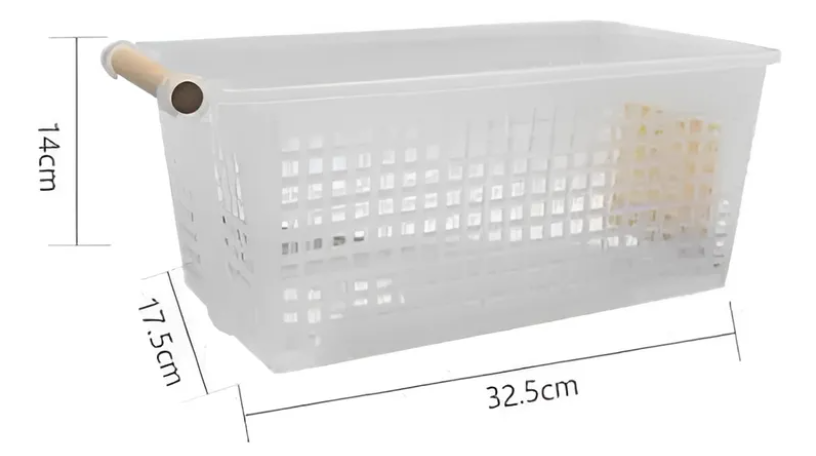 Canasto Organizador Plastico Rectangular Con Asa De Madera Aleartorio-4
