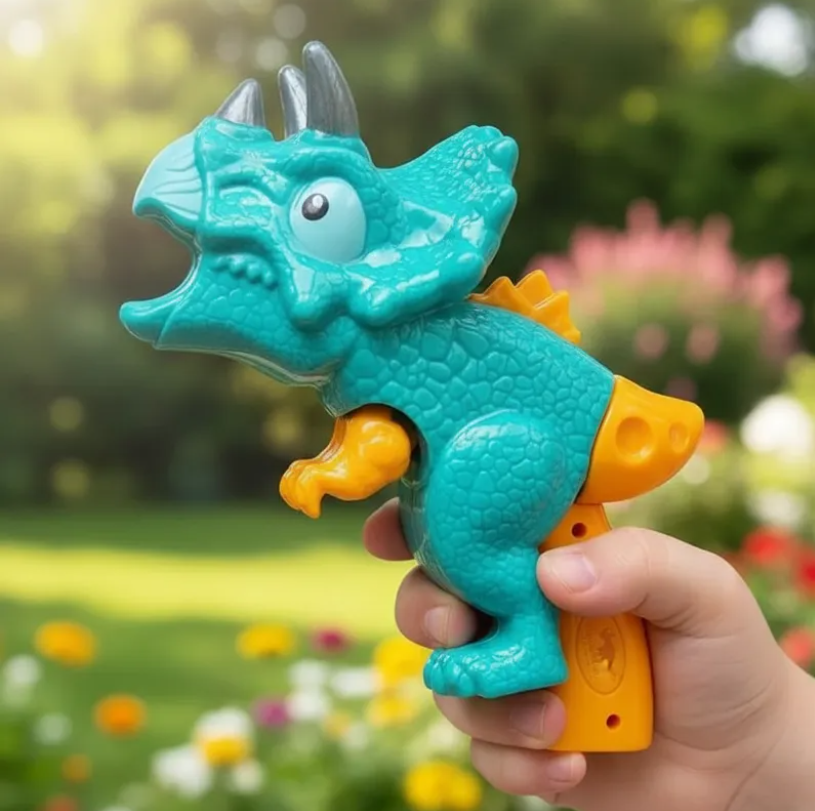 Pistola Lanzador Dinosaurio Triceratops Con Dardos Y Figuras-3