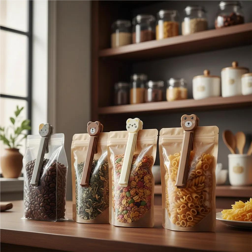 Set 4 Clip Sellador Animalitos Kawaii Cierra Bolsas Alternativo-0