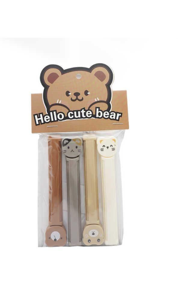 Set 4 Clip Sellador Animalitos Kawaii Cierra Bolsas Alternativo-2