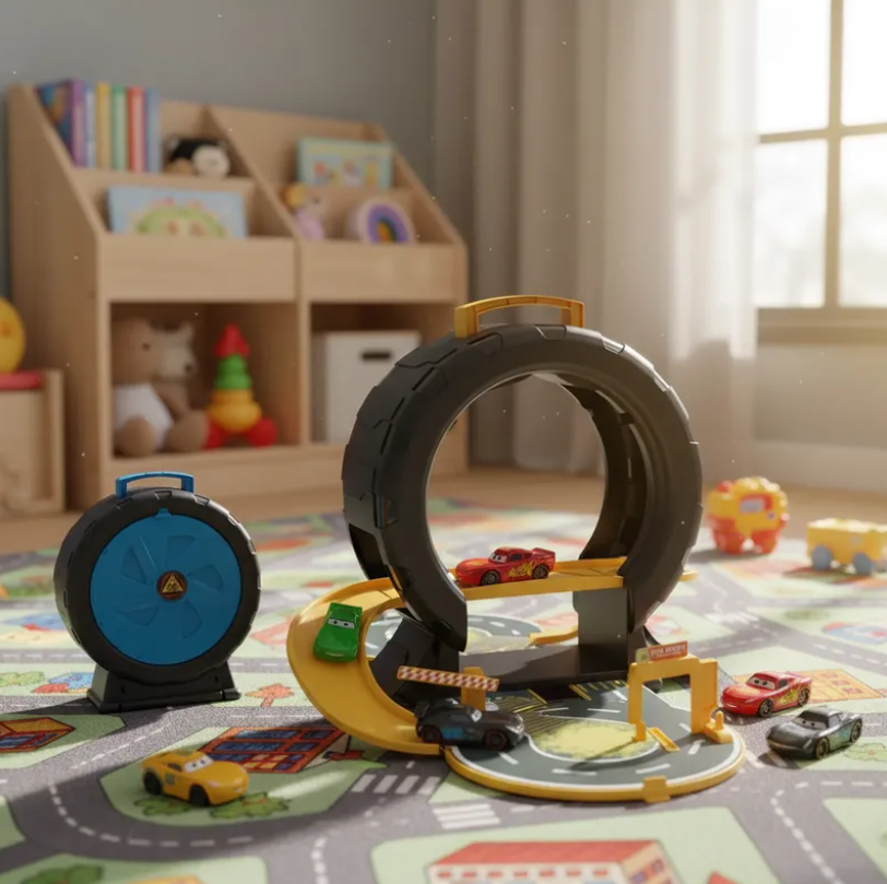 Pista De Carreras Maletin Rueda Con Autitos-2