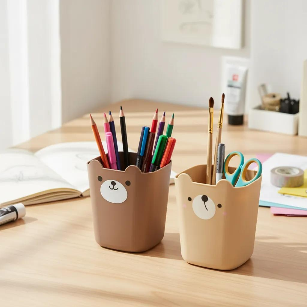 Set 3 Canasto Organizador De Lapices Osito Kawaii-0