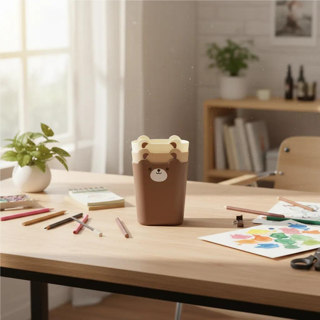 Set 3 Canasto Organizador De Lapices Osito Kawaii-2