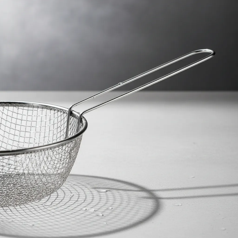 Canasto Freidor De Acero Inoxidable Con Mango Largo-3