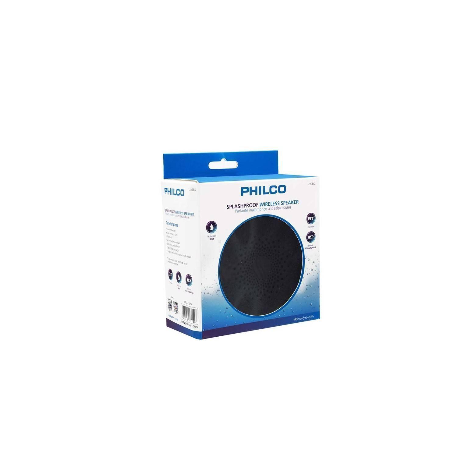 Parlante Bluetooth Anti Salpicaduras 3W Negro 229 Philco-5