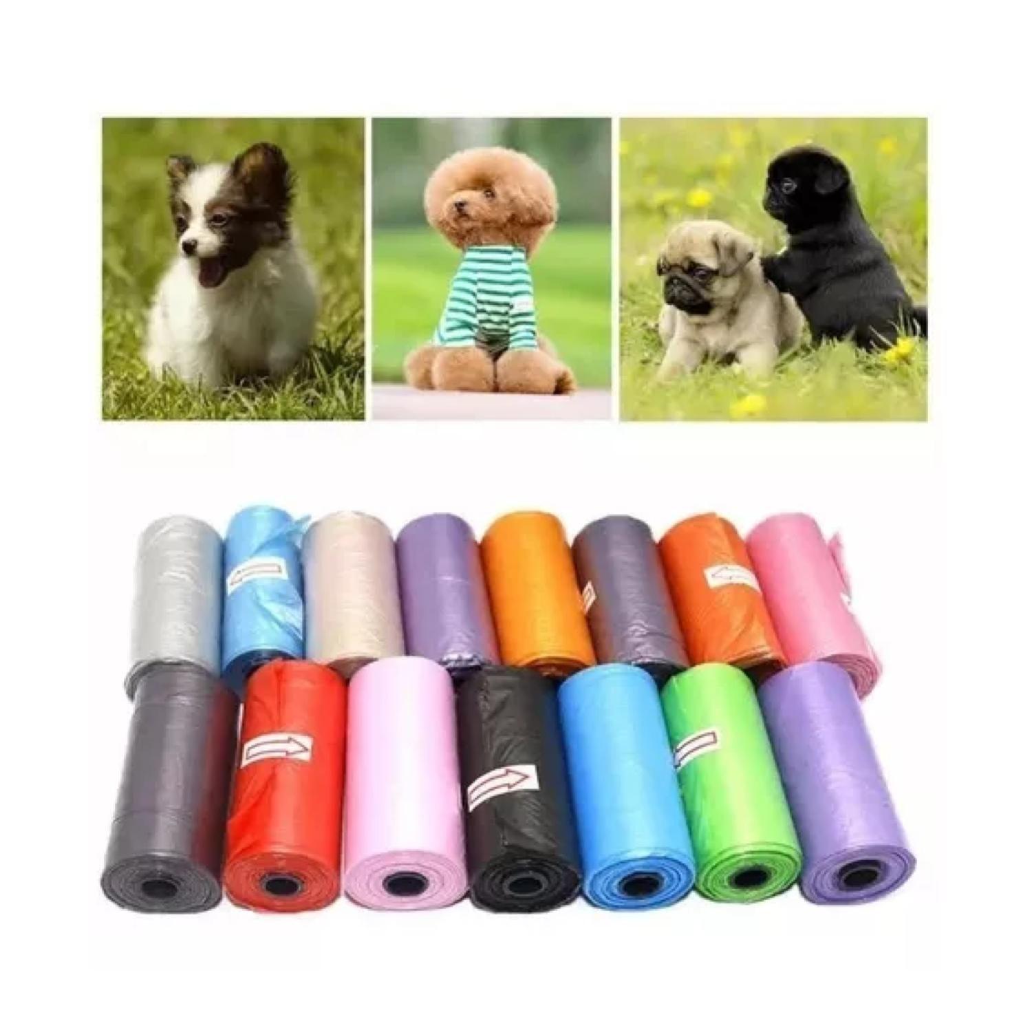 Pack 10 Bolsas Para Desechos Fecas Perros Mascotas colores-3