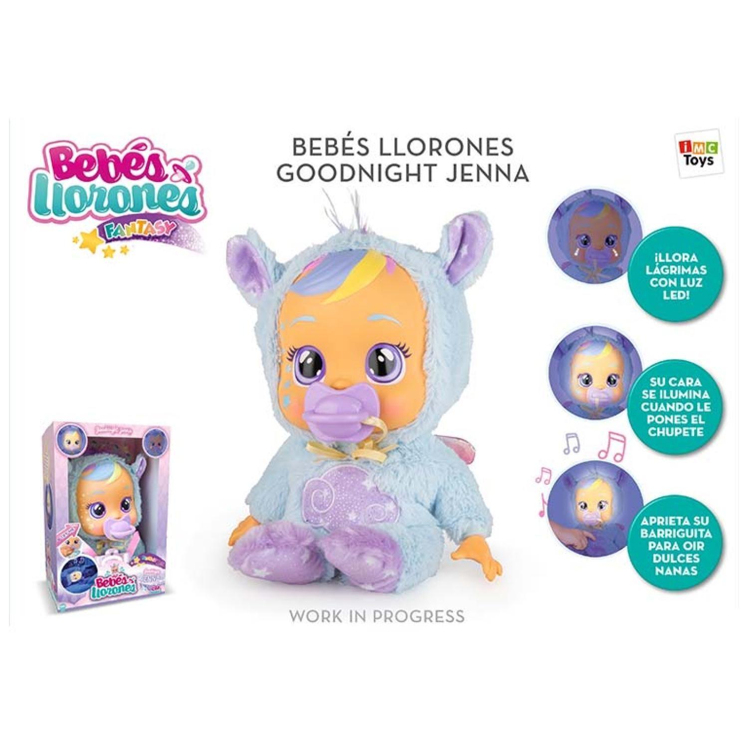 Juguete Muñeca Bebe LLoron Jenna 30Cm Buenas Noches-2