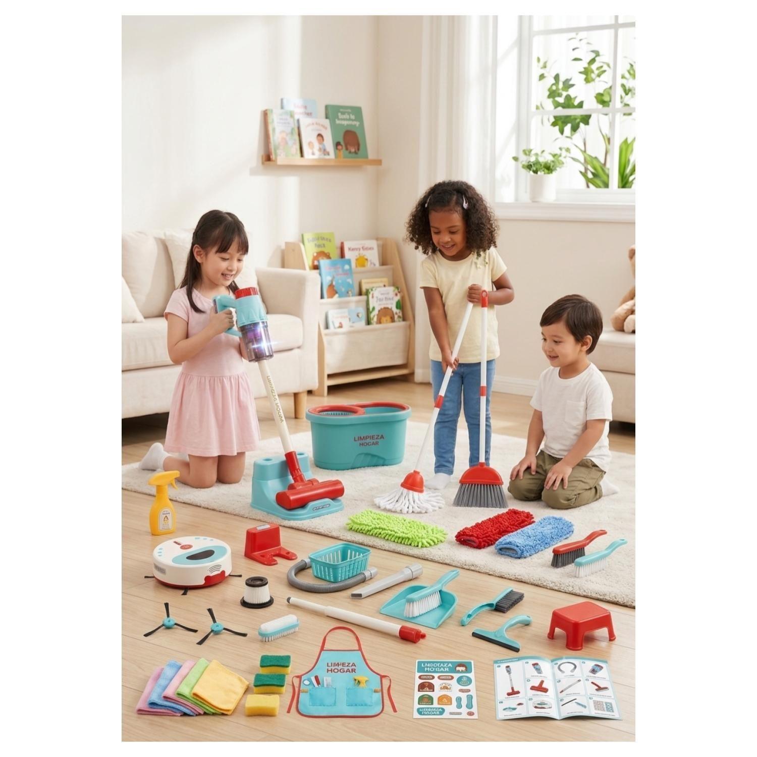 Juguete Set De Limpieza 16pzas Con Aspiradora A Pilas Infantil-2