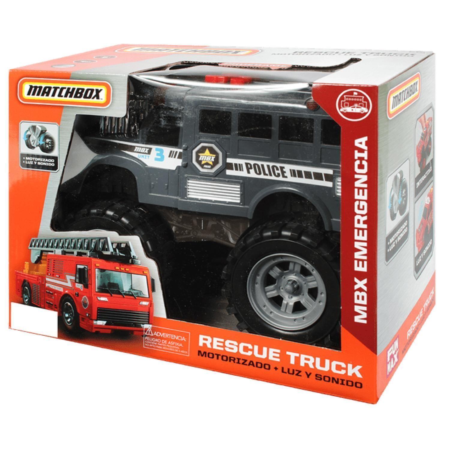 Juguete Camion MBX De Rescate Pilicia A Pilas-34
