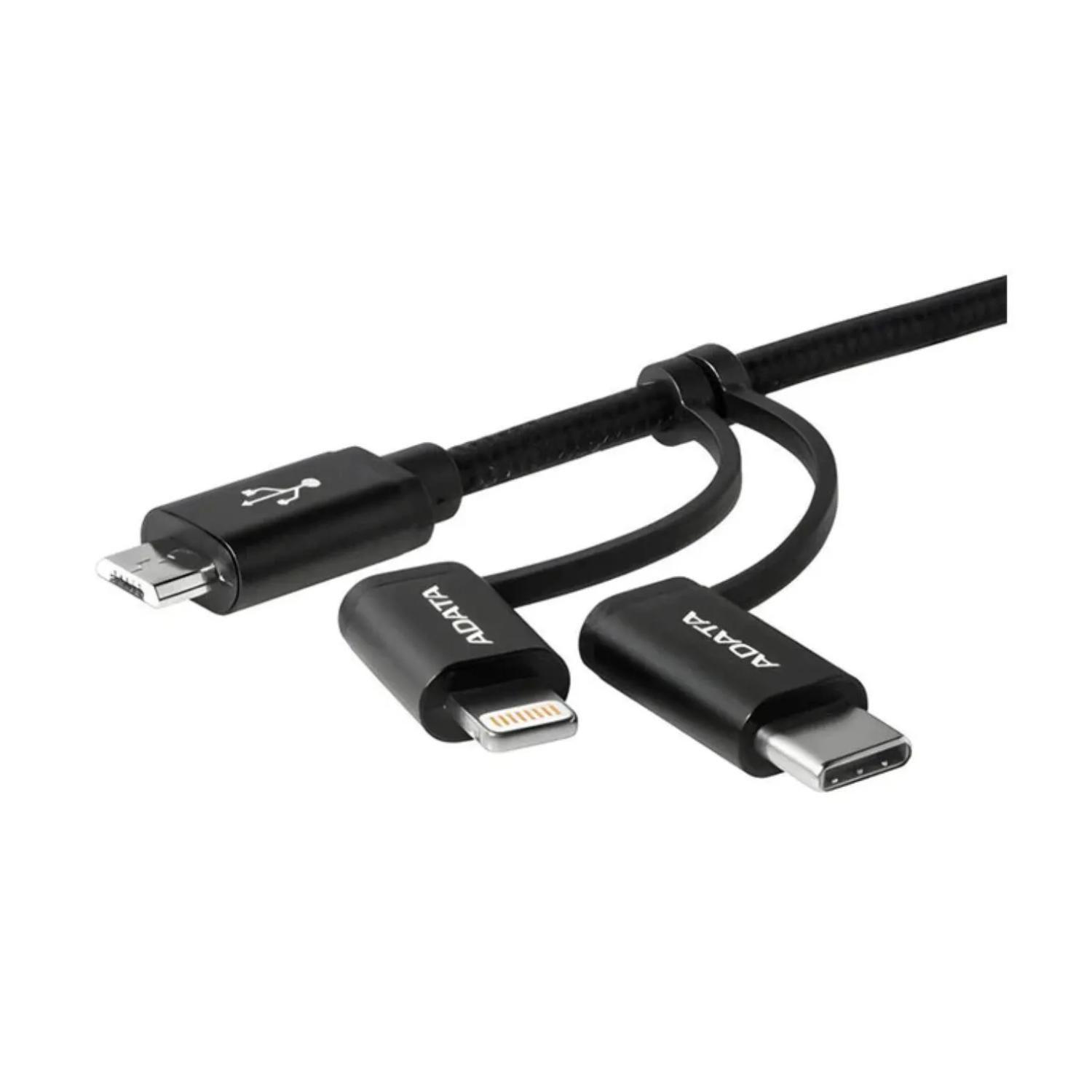 Cable De Carga 3 En 1 USB Negro-3