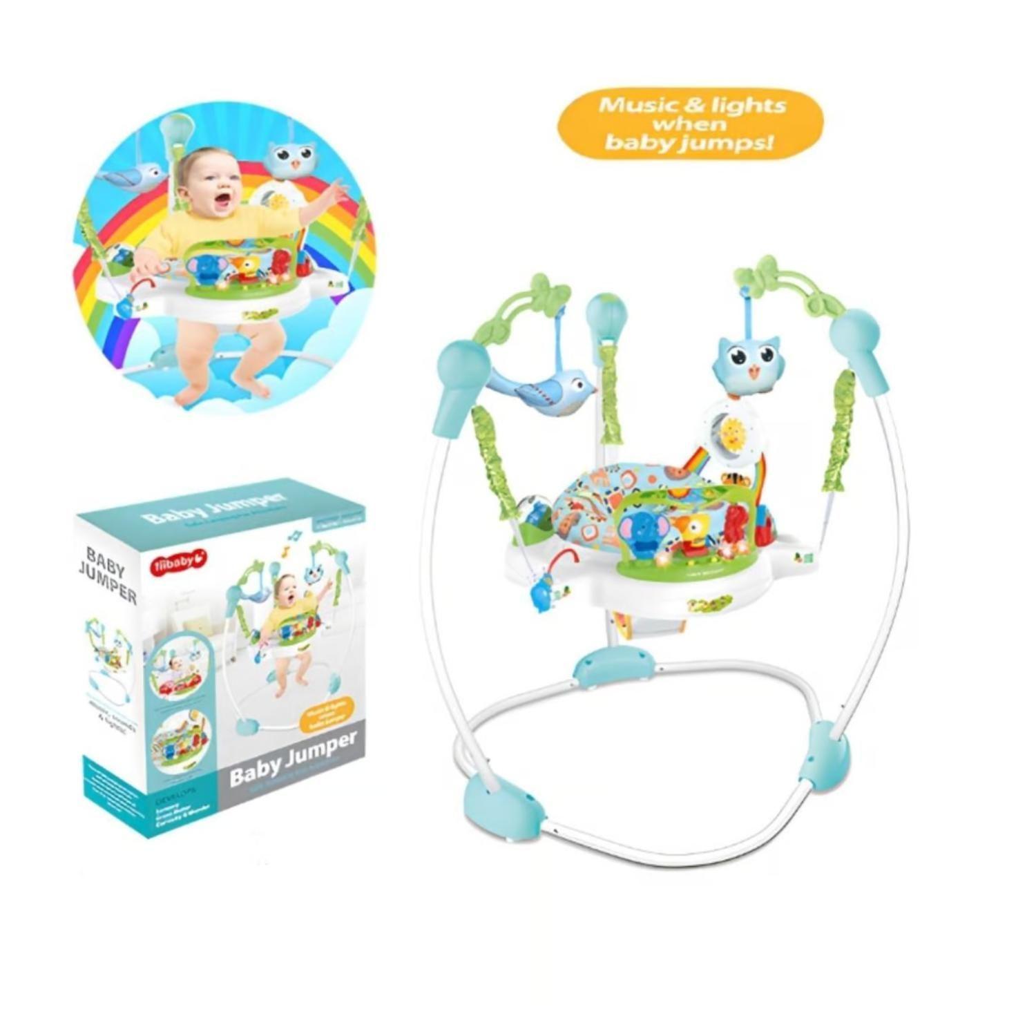 Juguete Arnes Saltarin Elastico Para Bebe Con Accesorios Azul-3