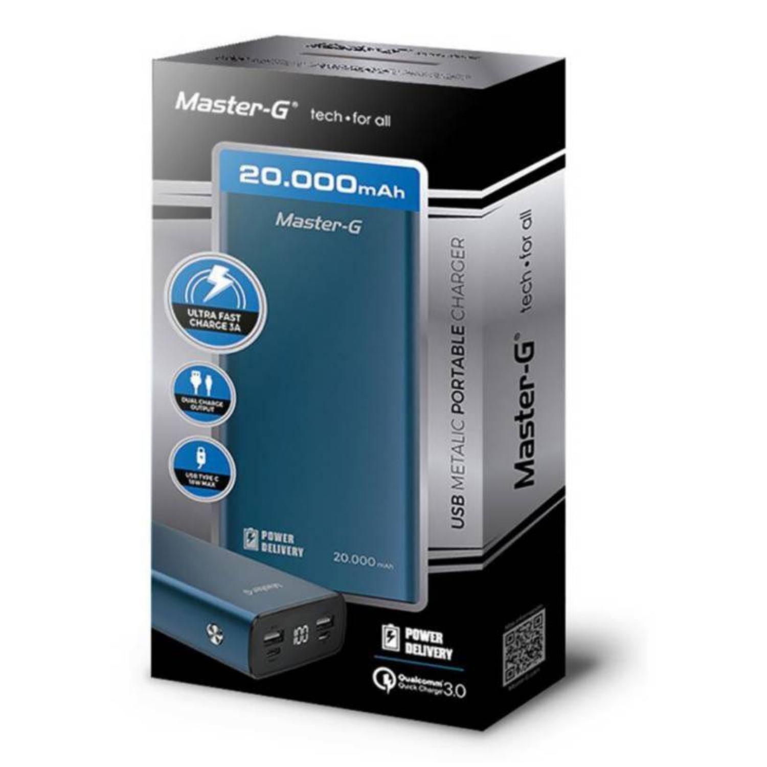 Cargador Portatil PowerBank 20000mAh Carga Rapida Master G-2