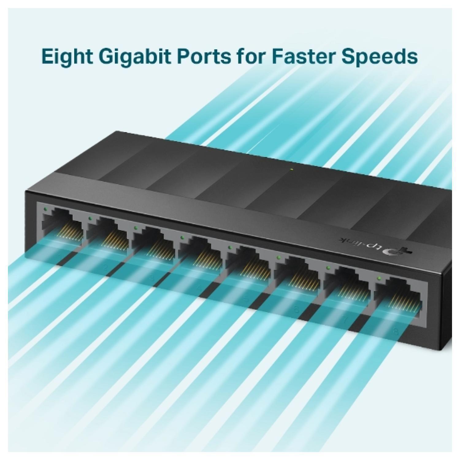 Switch LAN 8 Puertos RJ45 Escritorio LS1008G-3