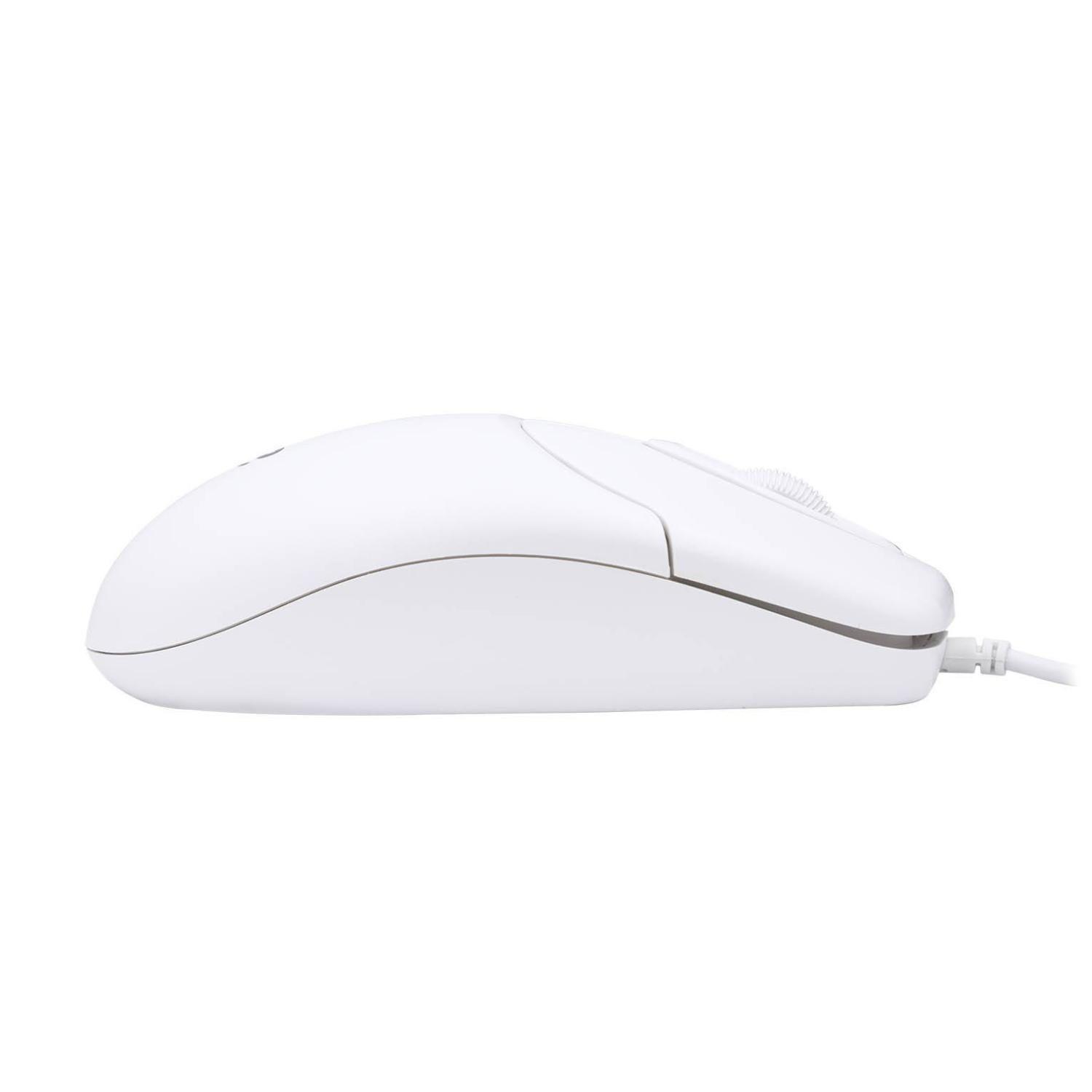 Mouse Alambrico USB 3 Botones Blanco M117-3