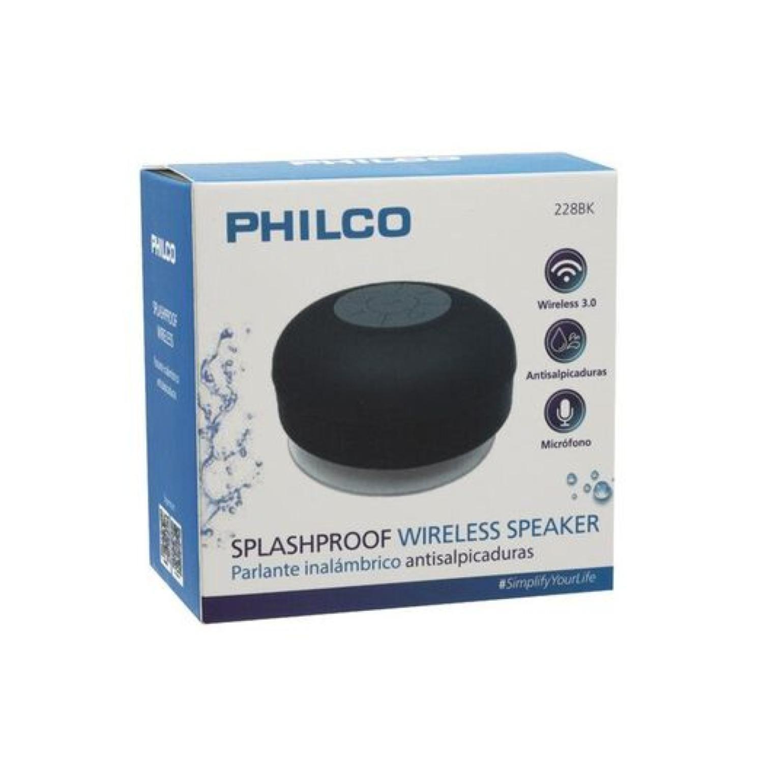 Parlante Bluetooth Anti Salpicaduras 3W Negro 228BK Philco-3