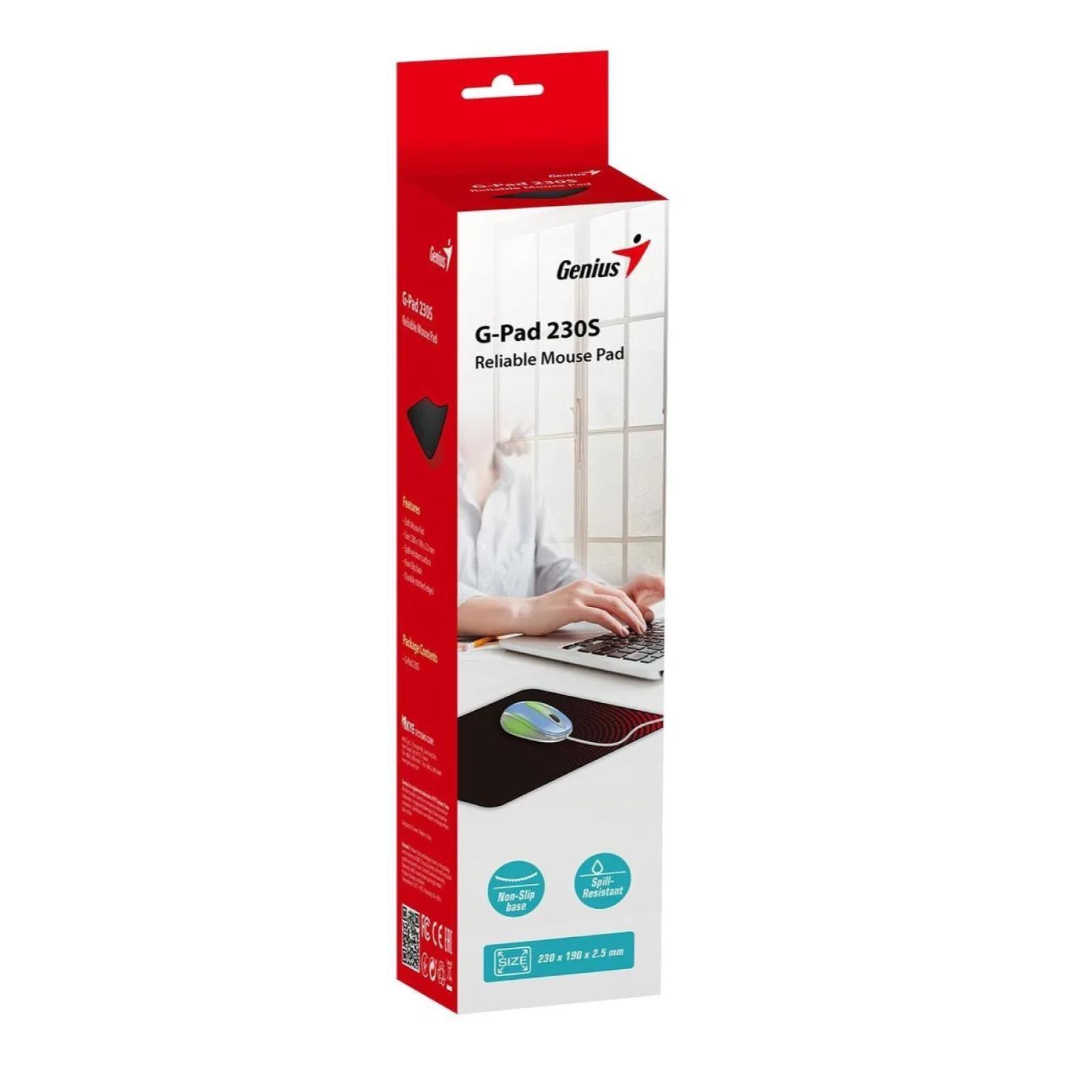 MousePad Antideslizante 19x23cm Negro Rojo G-Pad 230S-2