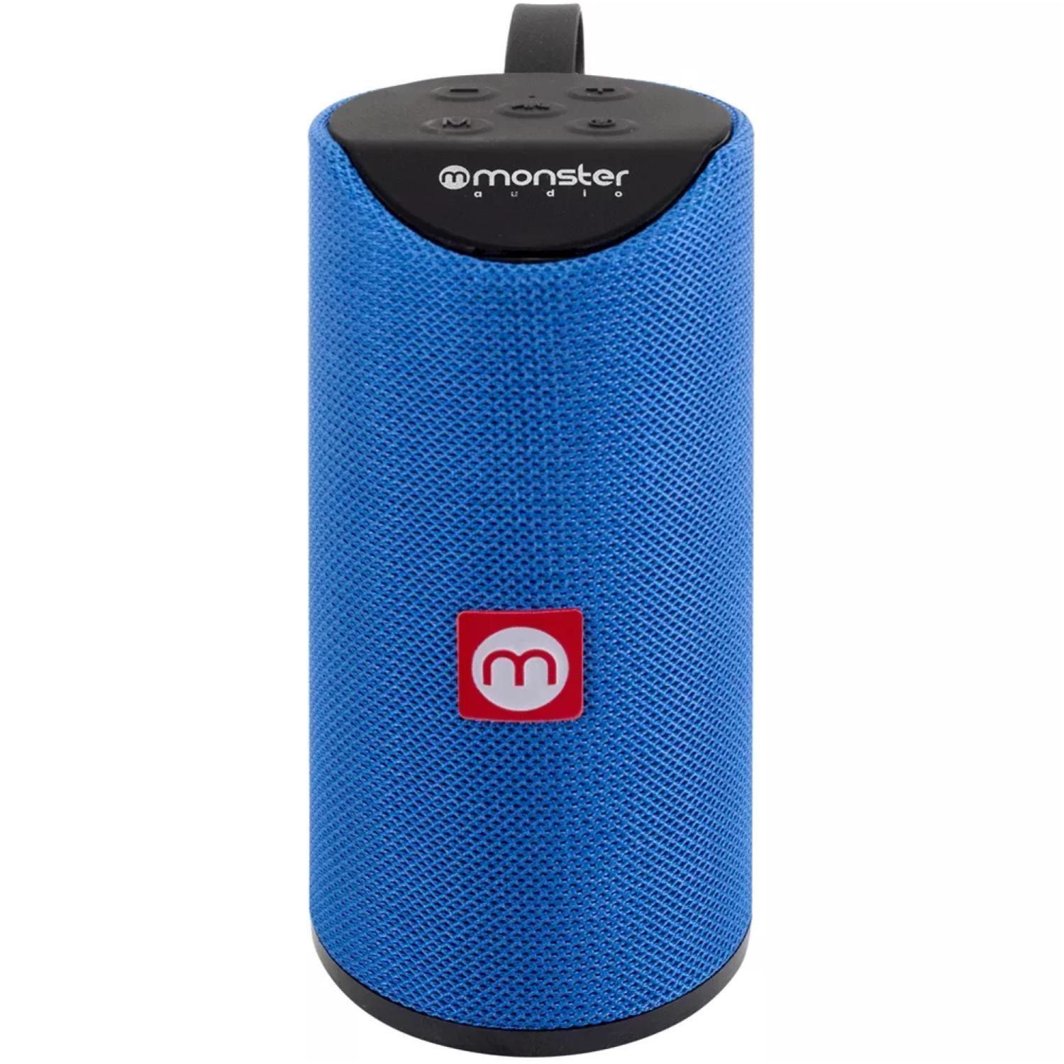 Parlante Inalambrico Bluetooth TWS AUX Micro SD Azul Monster-0