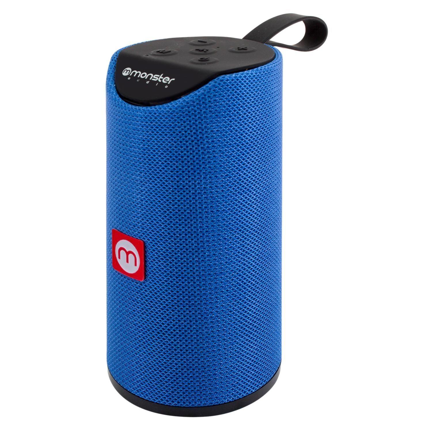 Parlante Inalambrico Bluetooth TWS AUX Micro SD Azul Monster-1