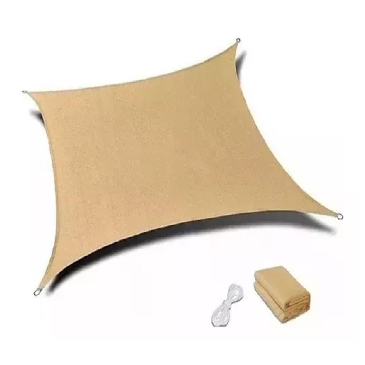 Toldo Vela Malla Sombreadora Rectangular Beige 3x4Mts Malla Raschel-1
