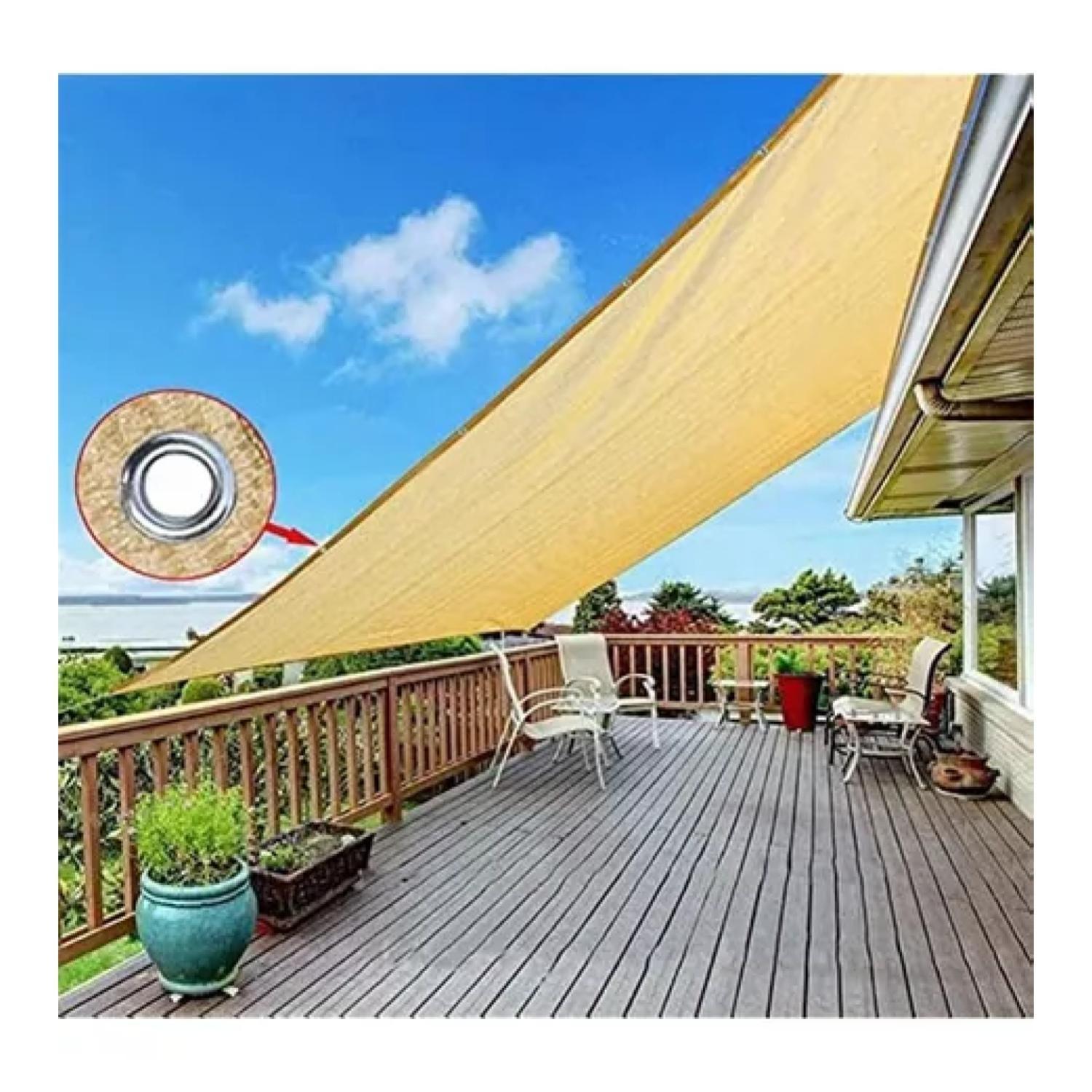 Toldo Vela Malla Sombreadora Rectangular Beige 3x4Mts Malla Raschel-3