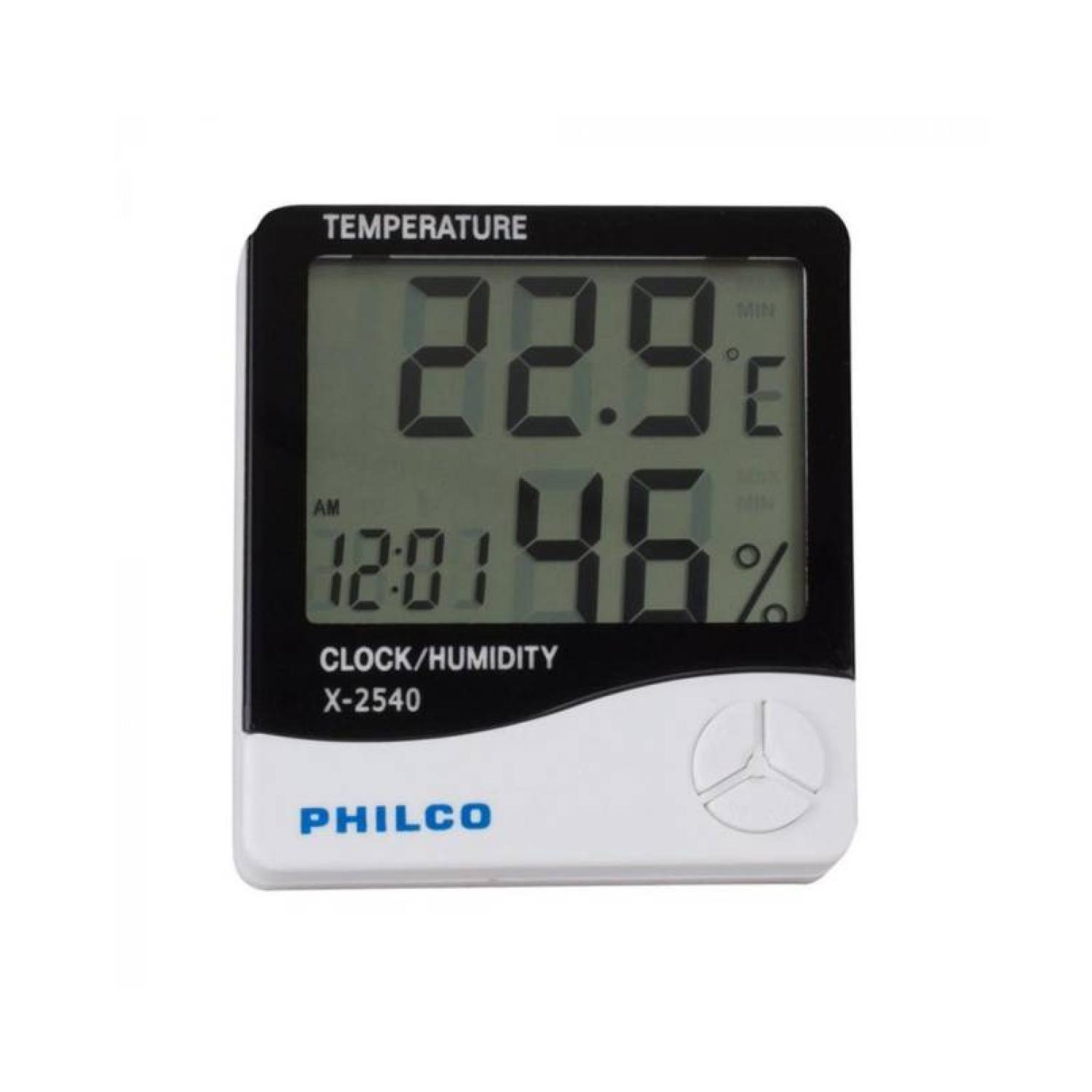 Reloj Termometro Calendario De Pared Blanco CX2540 Philco-0
