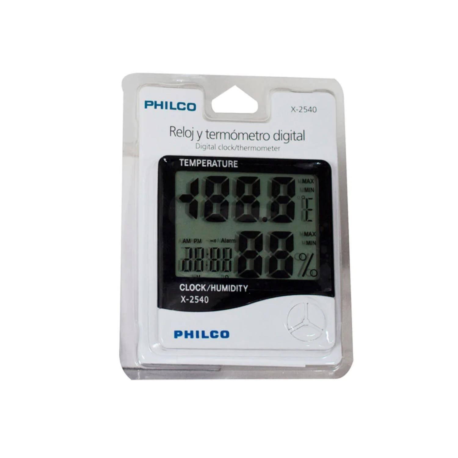 Reloj Termometro Calendario De Pared Blanco CX2540 Philco-1