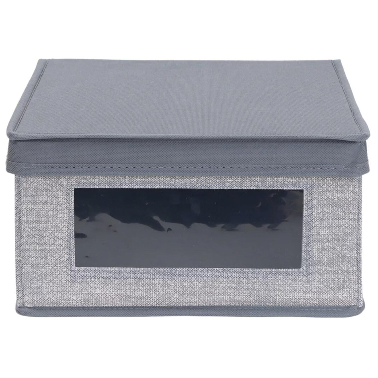 Caja Organizadora De Tela Plegable Ropa Closet 50x30x20cm Gris-0