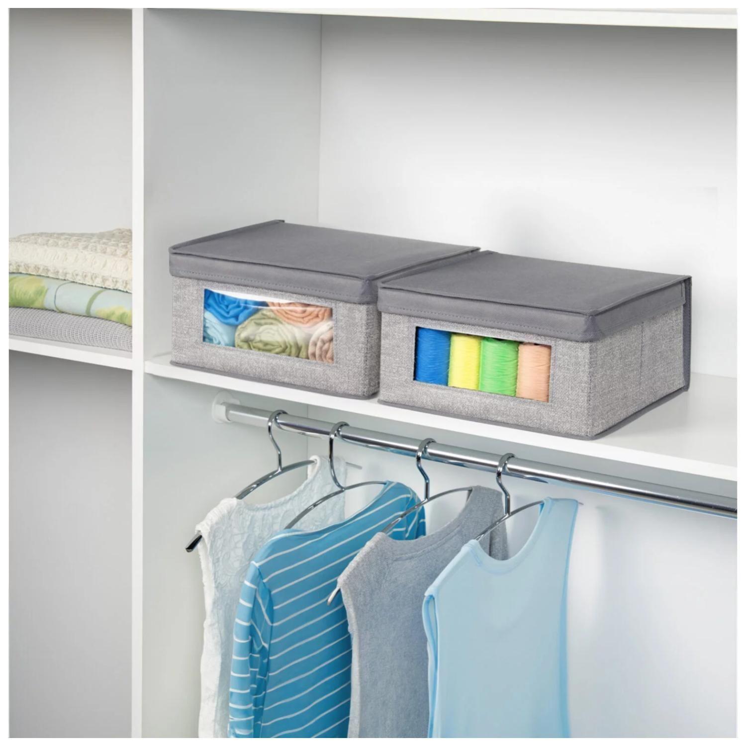 Caja Organizadora De Tela Plegable Ropa Closet 50x30x20cm Gris-2