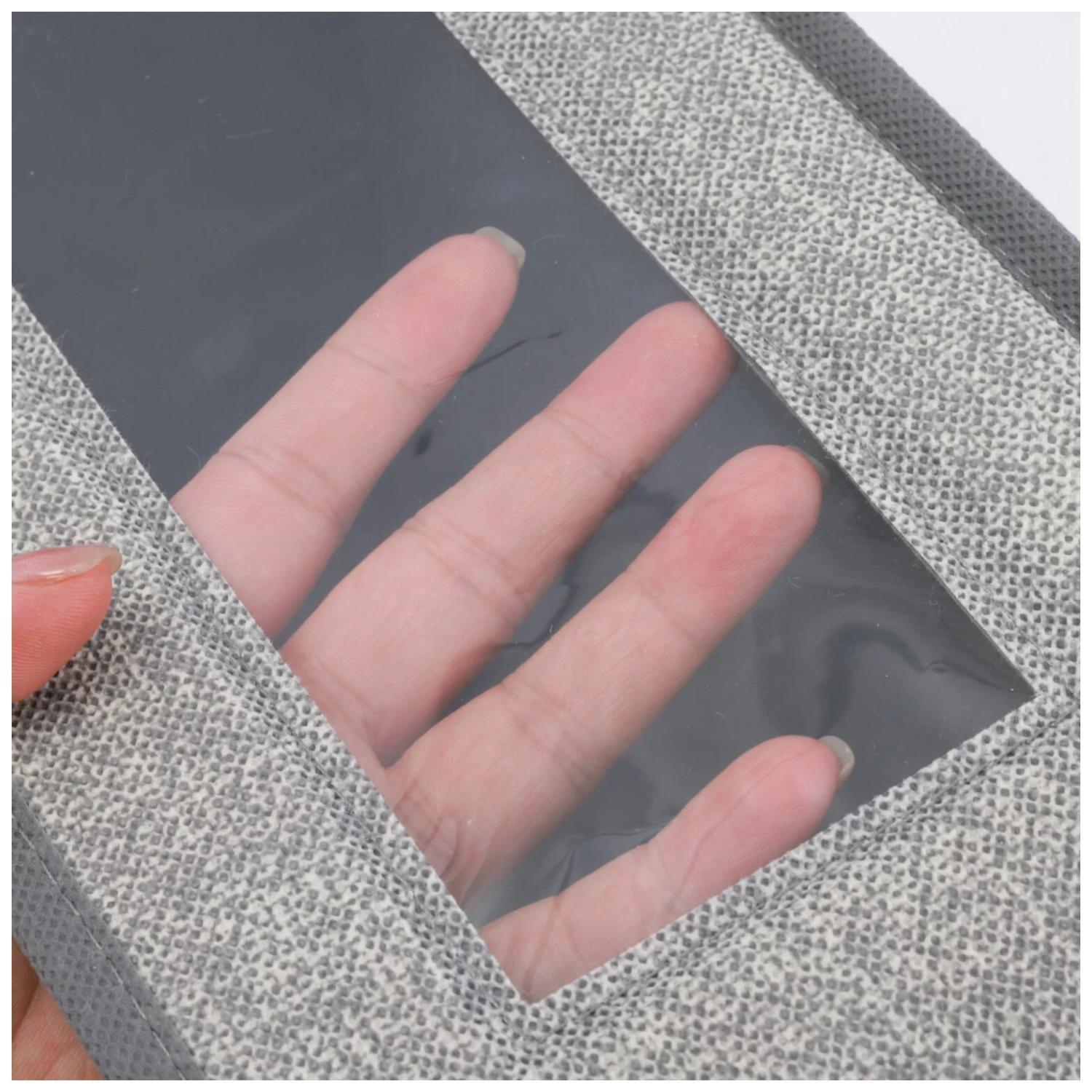 Caja Organizadora De Tela Plegable Ropa Closet 50x30x20cm Gris-3