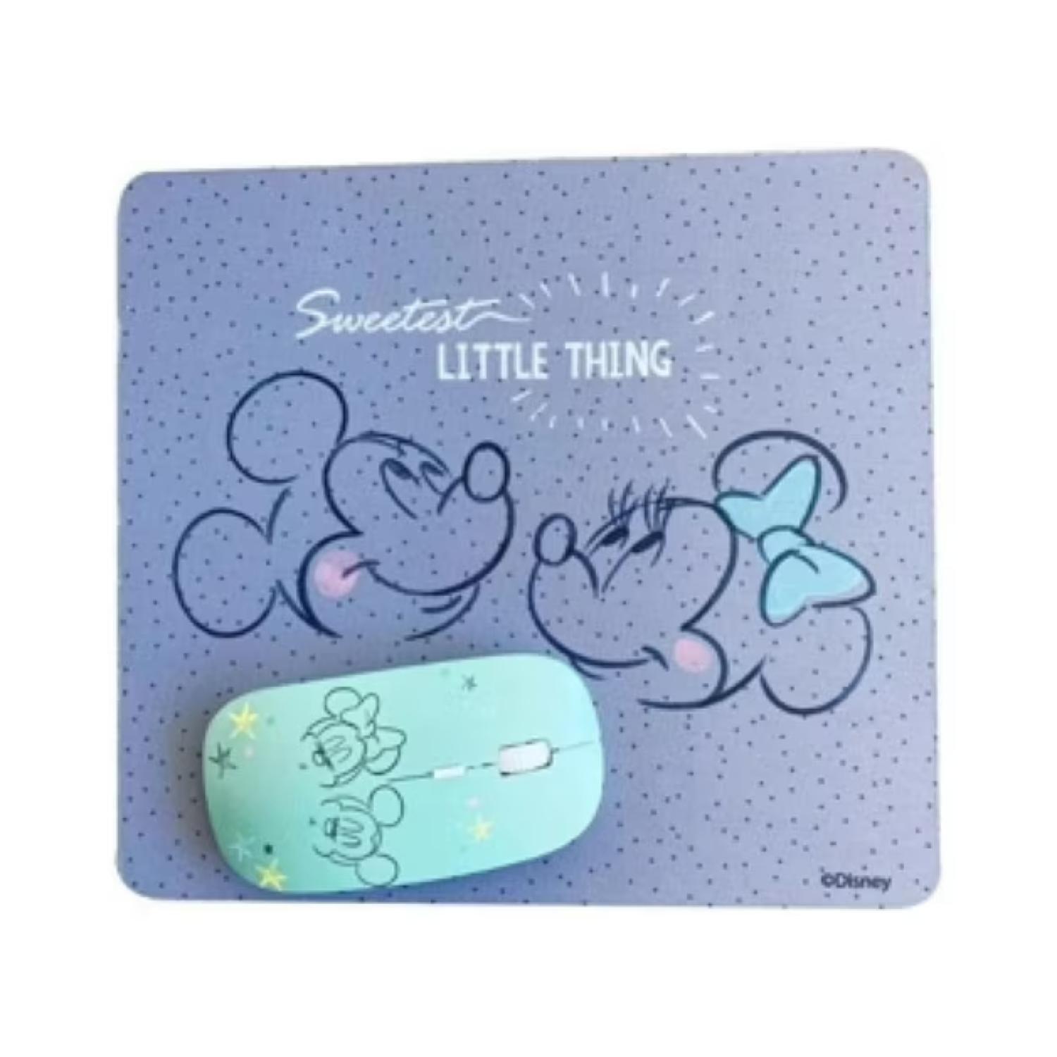 Kit Mouse Inalambrico USB 3B Y MousePad Gris Minnie Mouse-3