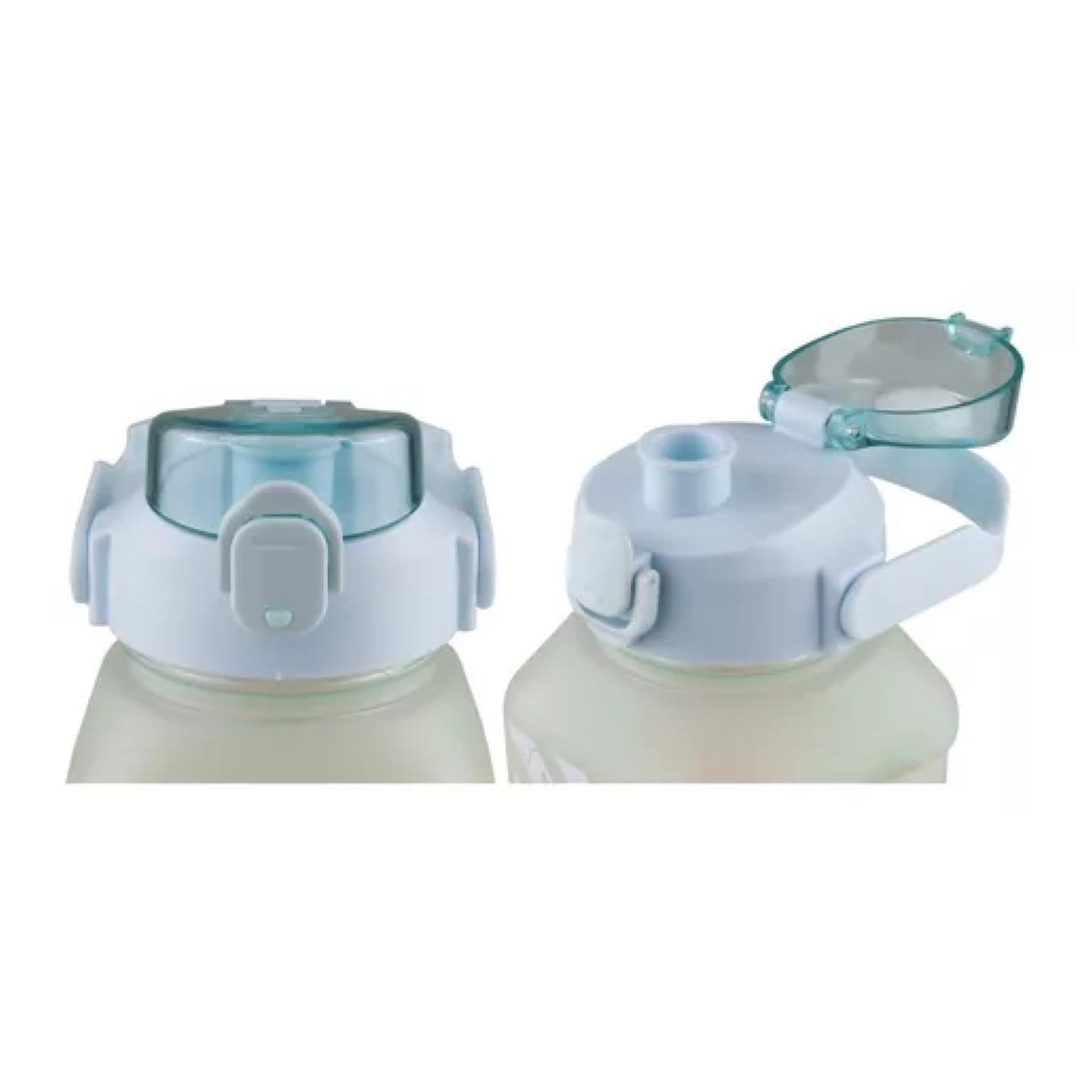 Botella De Agua Motivacional 1500ml Cuadrada Termo Celeste-3