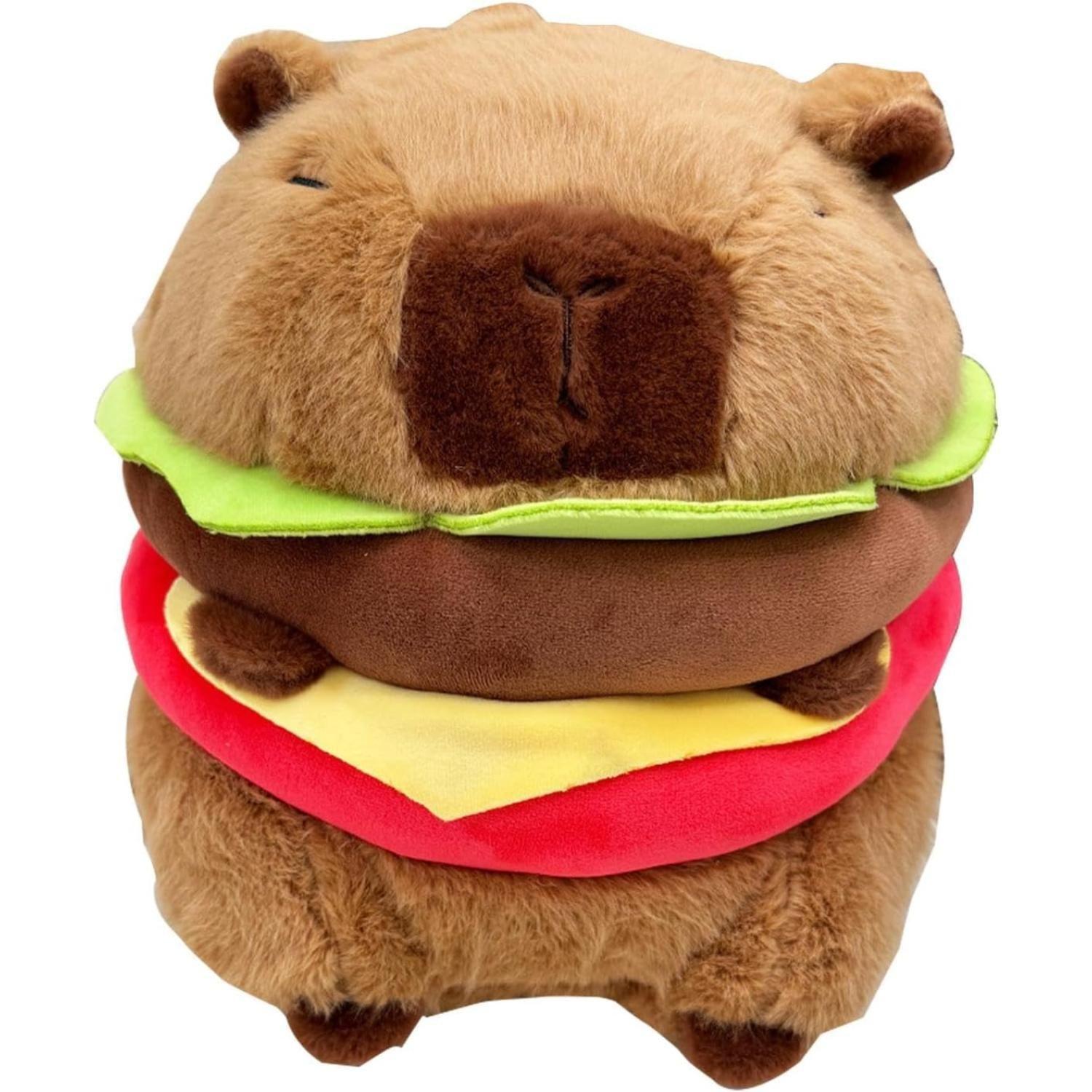 Juguete Peluche Capibara 20cm Con Hamburguesa Infantil-0